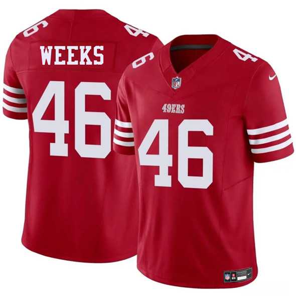 Men & Women & Youth San Francisco 49ers #46 Jon Weeks Red 2025 F.U.S.E. Vapor Untouchable Limited Stitched Jersey